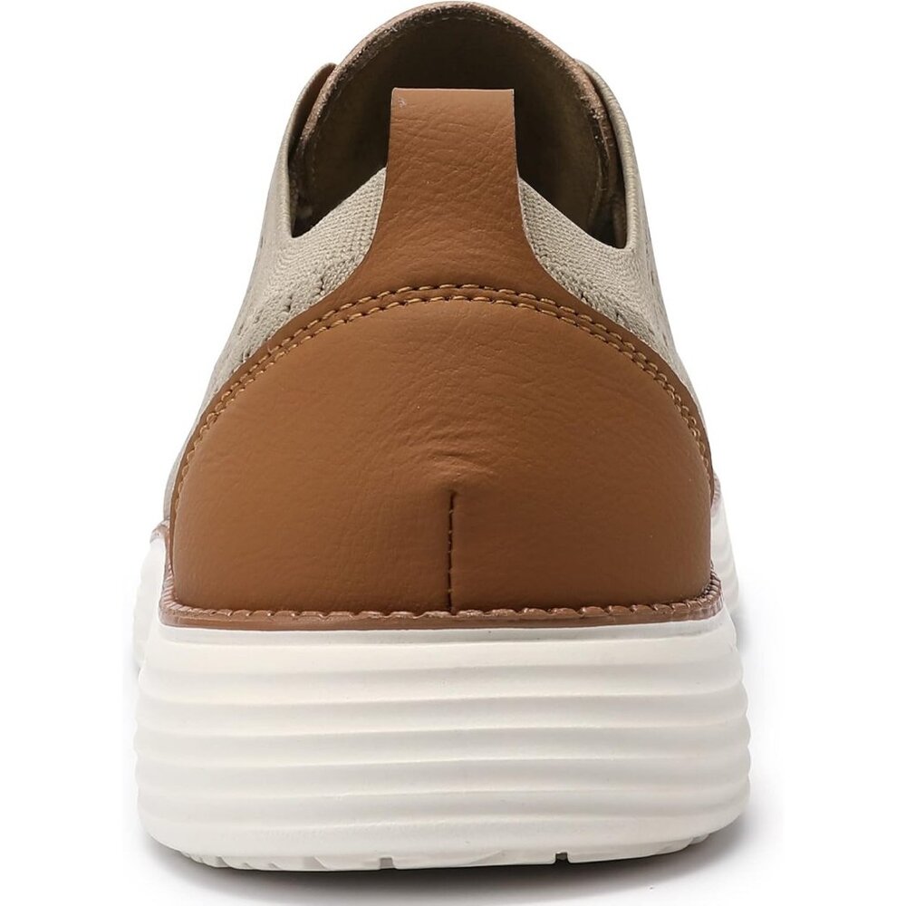 ⚡Men's Khaki Oxfords Business Mesh Breathable Tennis Comfortable Walking Shoes - Picture 4 of 8
